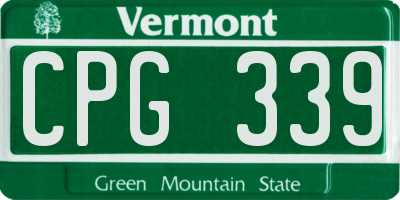 VT license plate CPG339