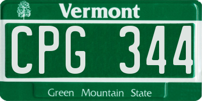 VT license plate CPG344