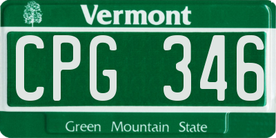 VT license plate CPG346
