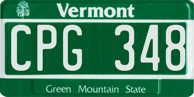 VT license plate CPG348