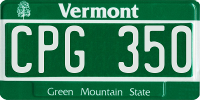 VT license plate CPG350