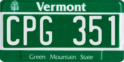 VT license plate CPG351
