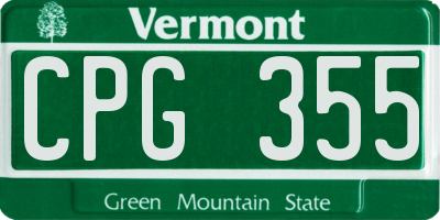 VT license plate CPG355