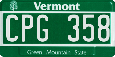 VT license plate CPG358