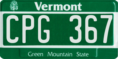 VT license plate CPG367
