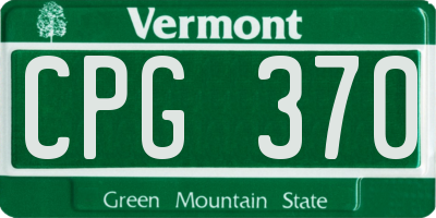 VT license plate CPG370