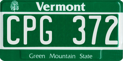 VT license plate CPG372