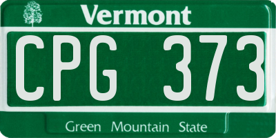 VT license plate CPG373