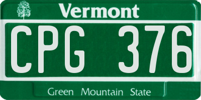 VT license plate CPG376