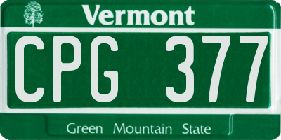 VT license plate CPG377