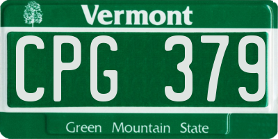 VT license plate CPG379