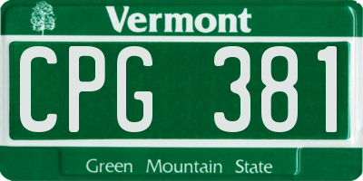 VT license plate CPG381