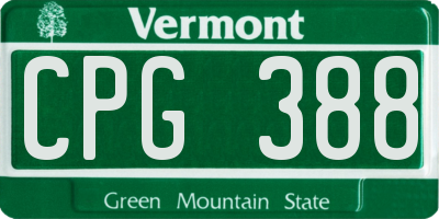 VT license plate CPG388