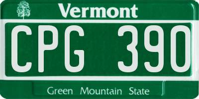 VT license plate CPG390