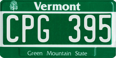 VT license plate CPG395