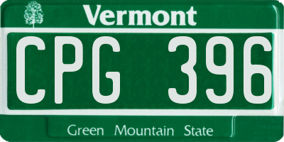 VT license plate CPG396