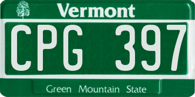 VT license plate CPG397