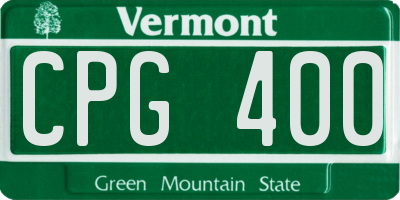VT license plate CPG400