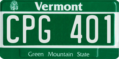 VT license plate CPG401