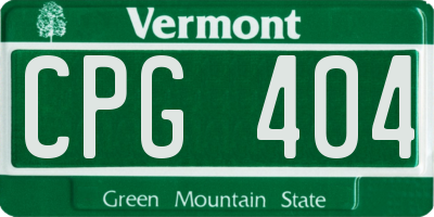 VT license plate CPG404