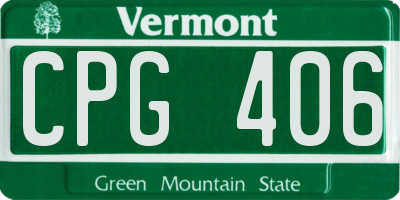 VT license plate CPG406