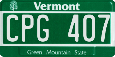 VT license plate CPG407