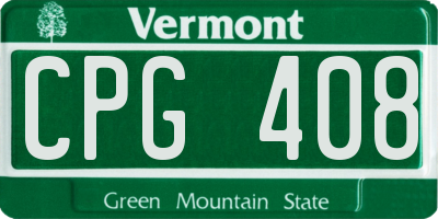 VT license plate CPG408