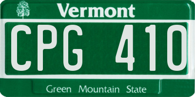 VT license plate CPG410