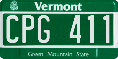 VT license plate CPG411