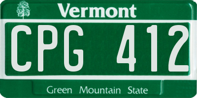VT license plate CPG412