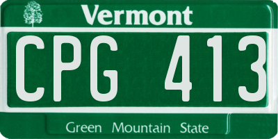 VT license plate CPG413