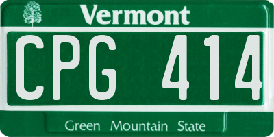 VT license plate CPG414