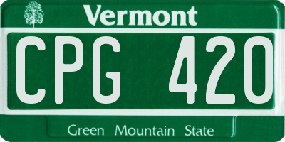 VT license plate CPG420