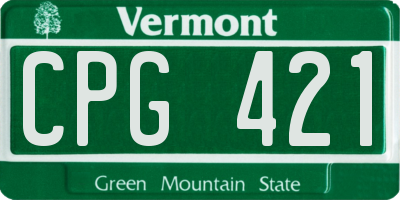 VT license plate CPG421