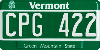 VT license plate CPG422