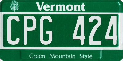 VT license plate CPG424