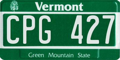 VT license plate CPG427