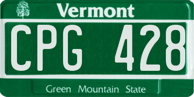 VT license plate CPG428