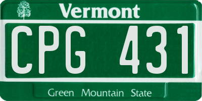 VT license plate CPG431
