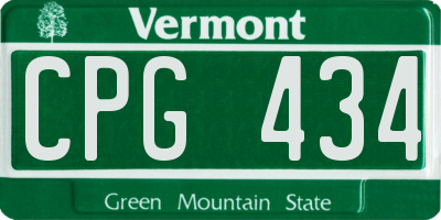 VT license plate CPG434