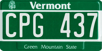 VT license plate CPG437