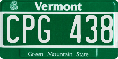 VT license plate CPG438
