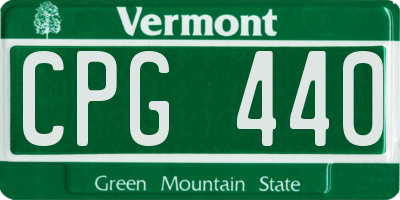 VT license plate CPG440