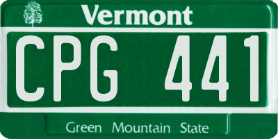 VT license plate CPG441