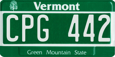 VT license plate CPG442
