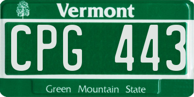 VT license plate CPG443