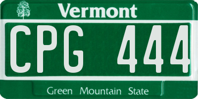 VT license plate CPG444