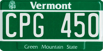VT license plate CPG450