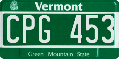 VT license plate CPG453