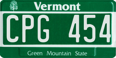 VT license plate CPG454